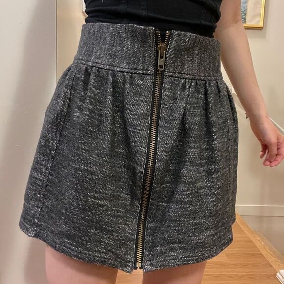 Aritzia Wilfred Wool Zipper Mini Skirt Grey - Picture 9 of 13